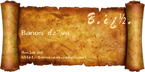 Banos Éva névjegykártya